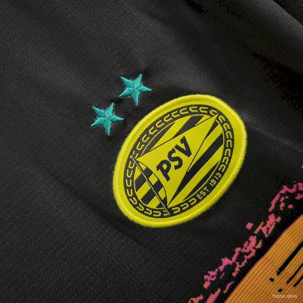 PSV shirt away fan version 24/25 black rainbow design authentic construction heritage quality