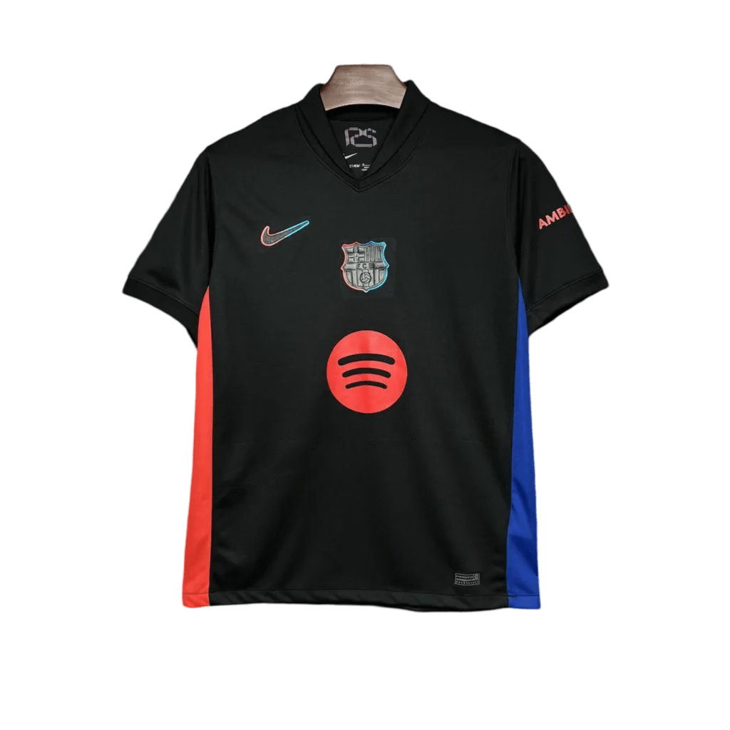 Barcelona away kit 24/25 fan version black red blue accents contemporary design LEAKITS Store