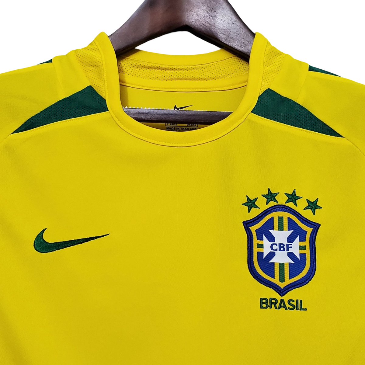 2002 brazil jersey home yellow world cup triumph authentic nike construction