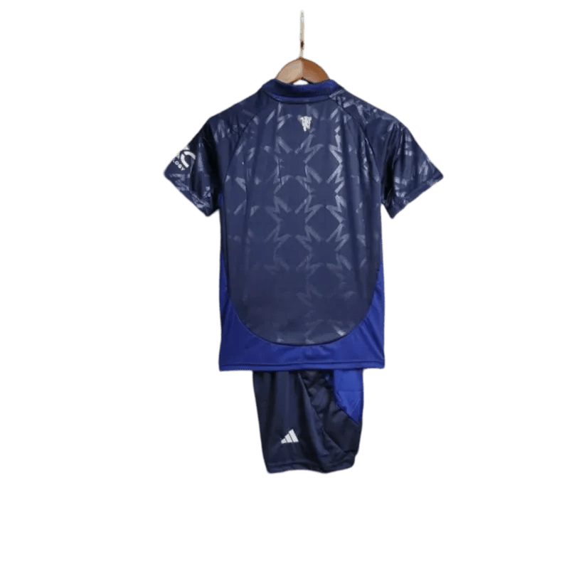 Children's Man United Football Kits 2024/25 Away Blue - LEAKITS