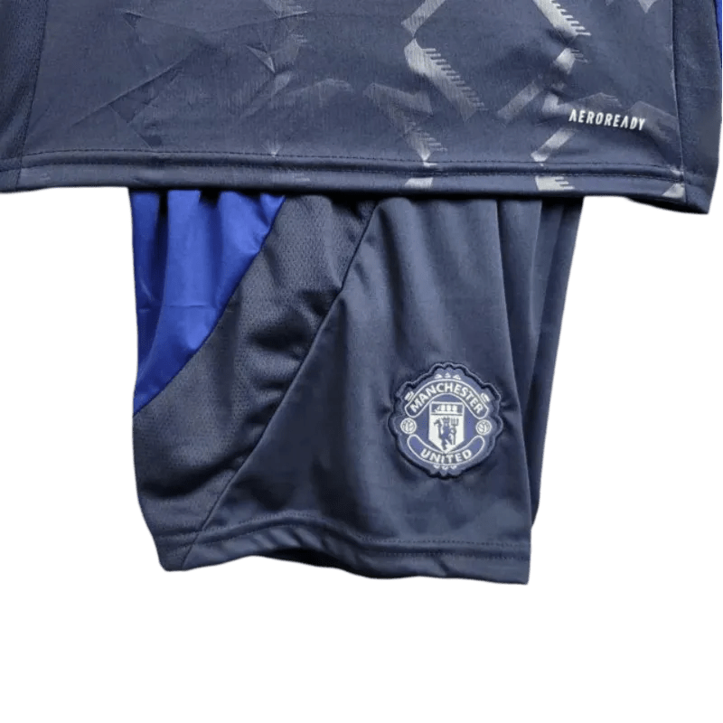 Children's Man United Football Kits 2024/25 Away Blue - LEAKITS
