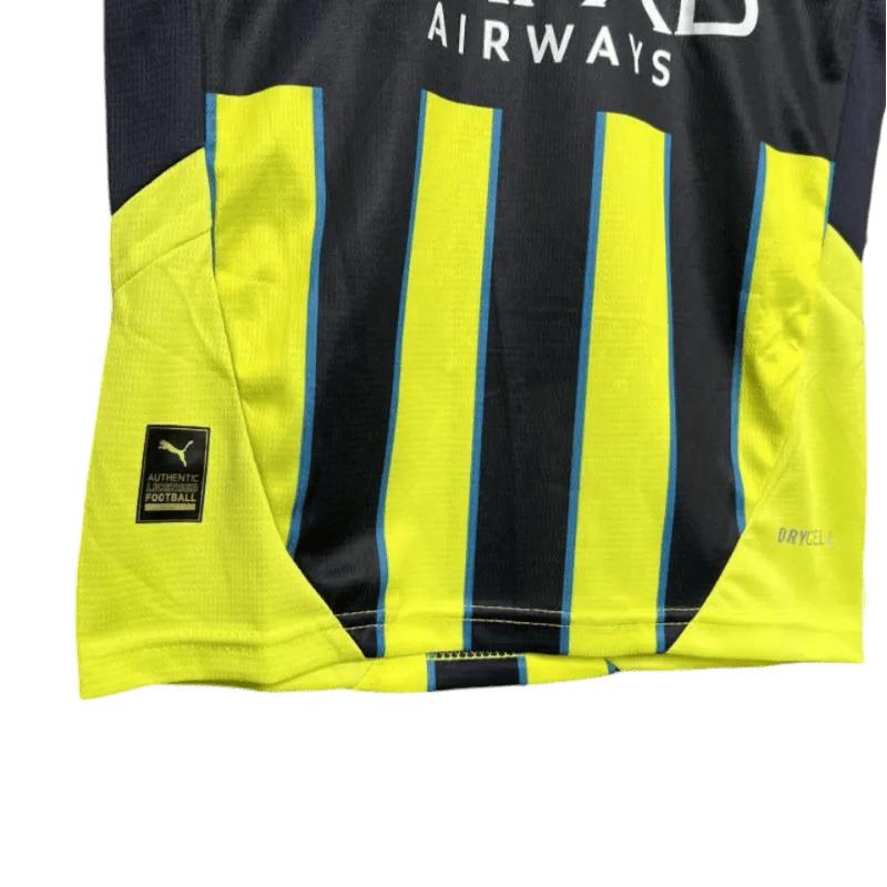 Man City Kids Kit Away 2024/25 Neon Yellow - LEAKITS