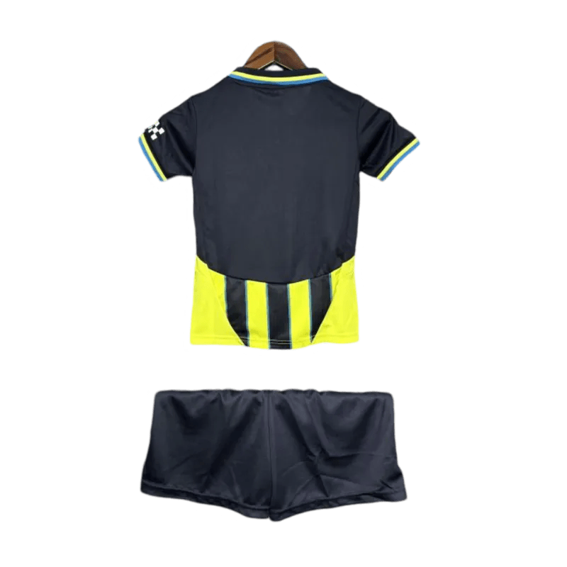 Man City Kids Kit Away 2024/25 Neon Yellow - LEAKITS