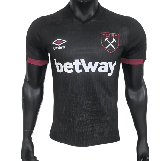 West ham jersey 24/25 away player version black claret accents betway current season hammers LEAKITS Store