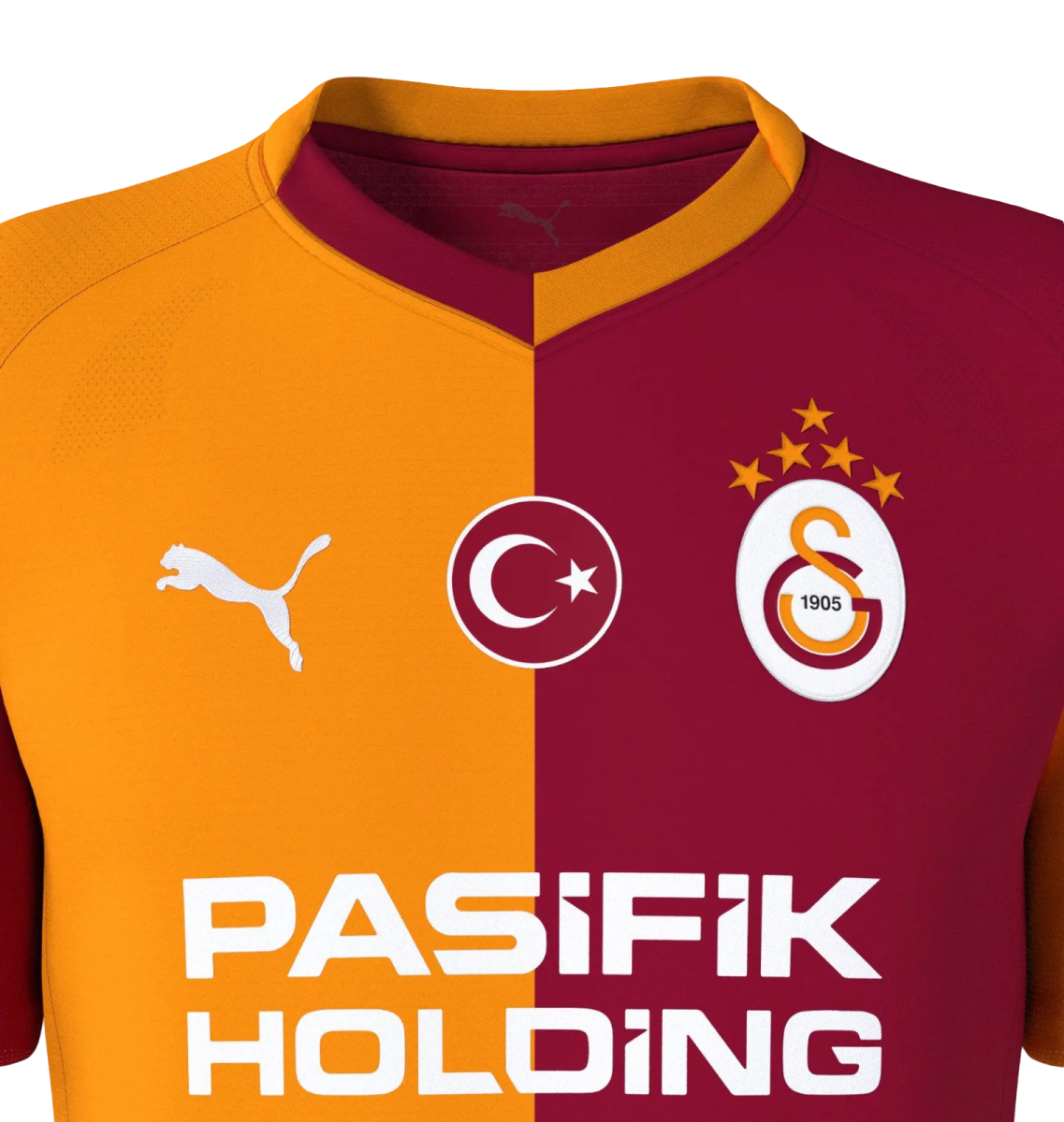 Galatasaray fc jersey fan version 25/26 home orange bordeaux traditional construction heritage