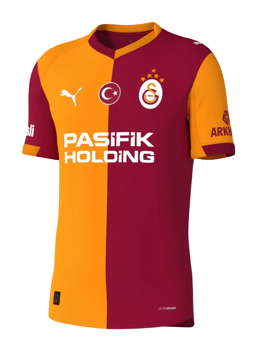 Galatasaray jersey 25/26 home fan version orange bordeaux pasifik holding authentic cimbom LEAKITS Store