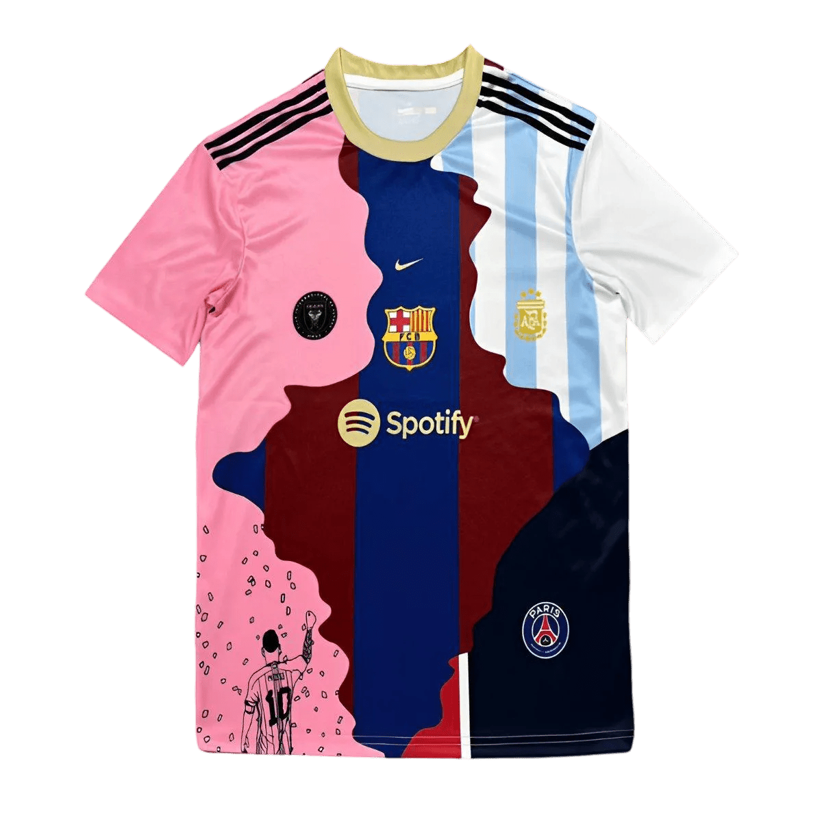 Messi all club mix jersey fan version barcelona psg miami argentina comfortable fit LEAKITS Store