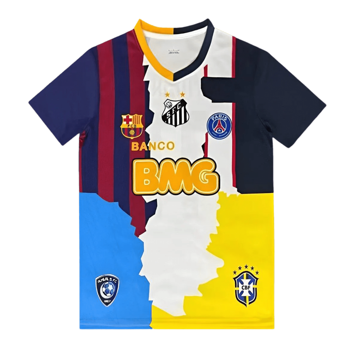 Neymar all club mix jersey fan version santos barcelona psg al hilal brazil comfortable fit LEAKITS Store