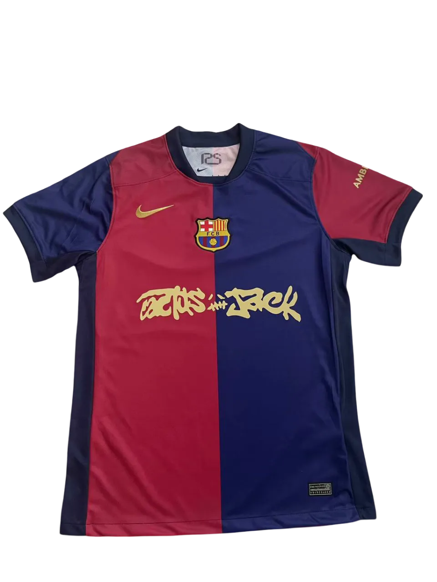 Cactus jack jersey fan version 2025 barcelona travis scott collaboration comfortable fit LEAKITS Store