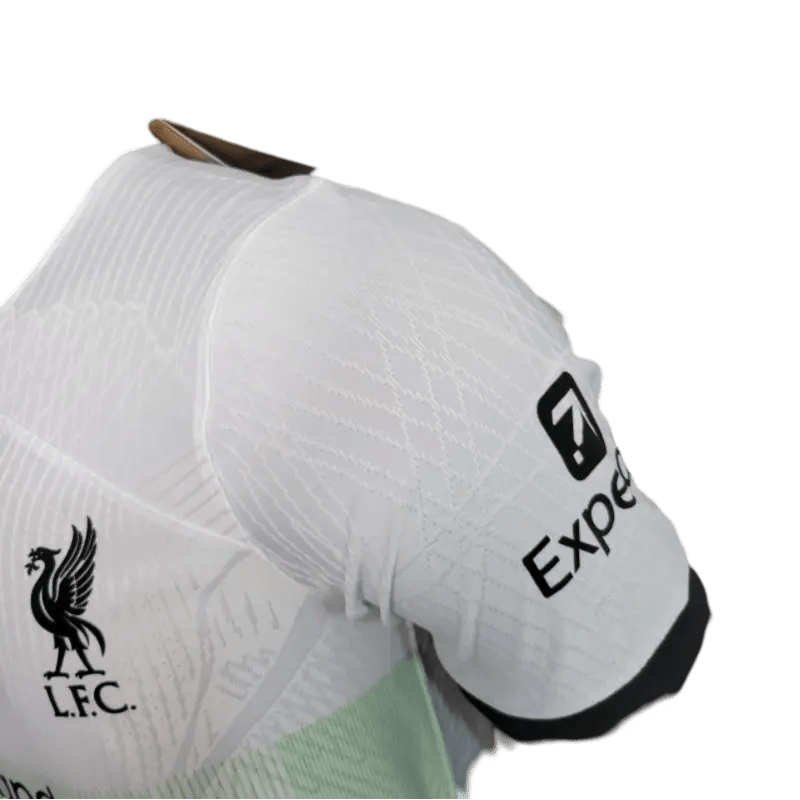 Liverpool green jersey player version 23/24 away green white athletic construction heritage