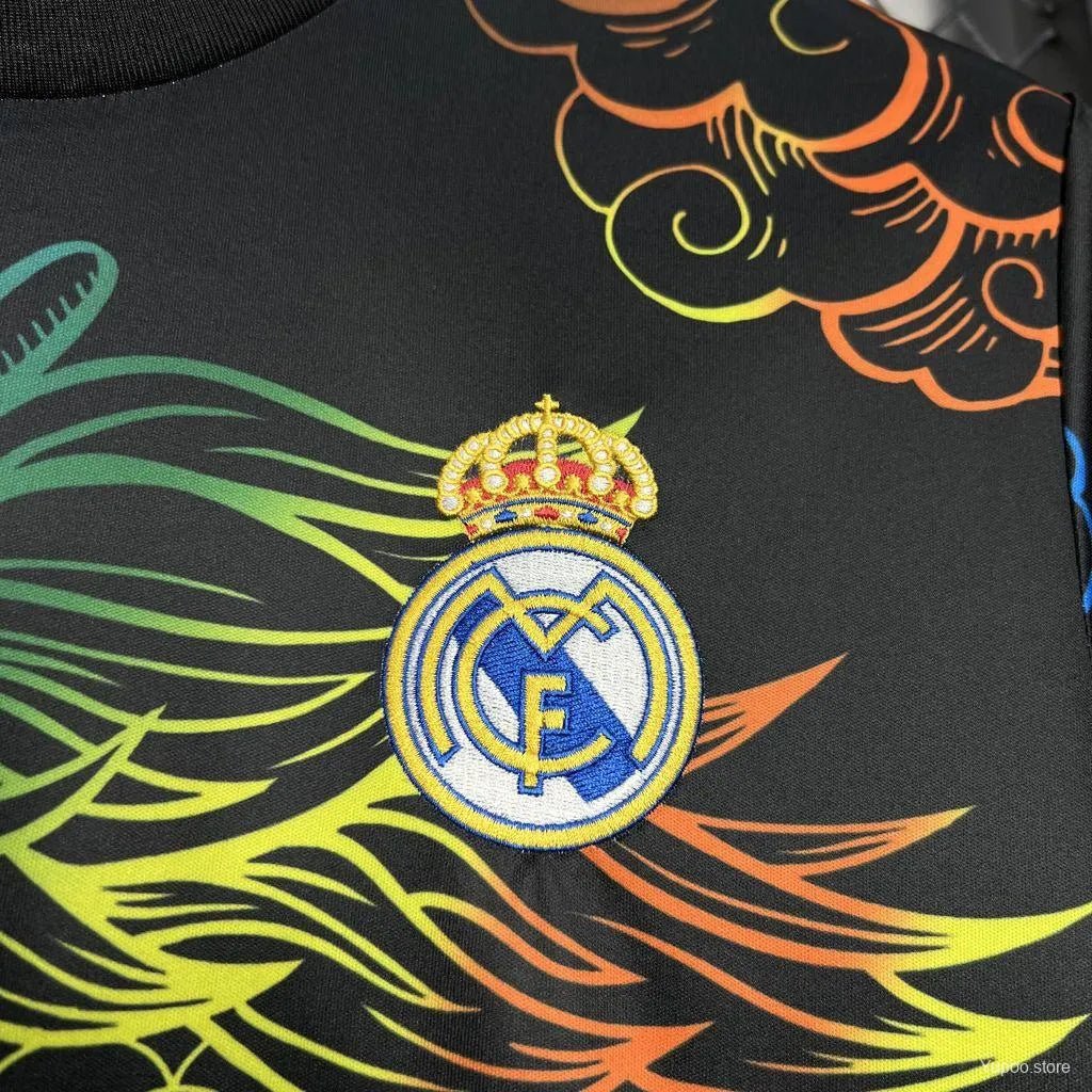 Black dragon jersey real madrid 24/25 special edition multicolor asian cultural