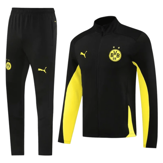 2024/2025 Borussia Dortmund Black & Yellow Full Zipper Jacket +Long Pants | GoatGears Store - LEAKITS