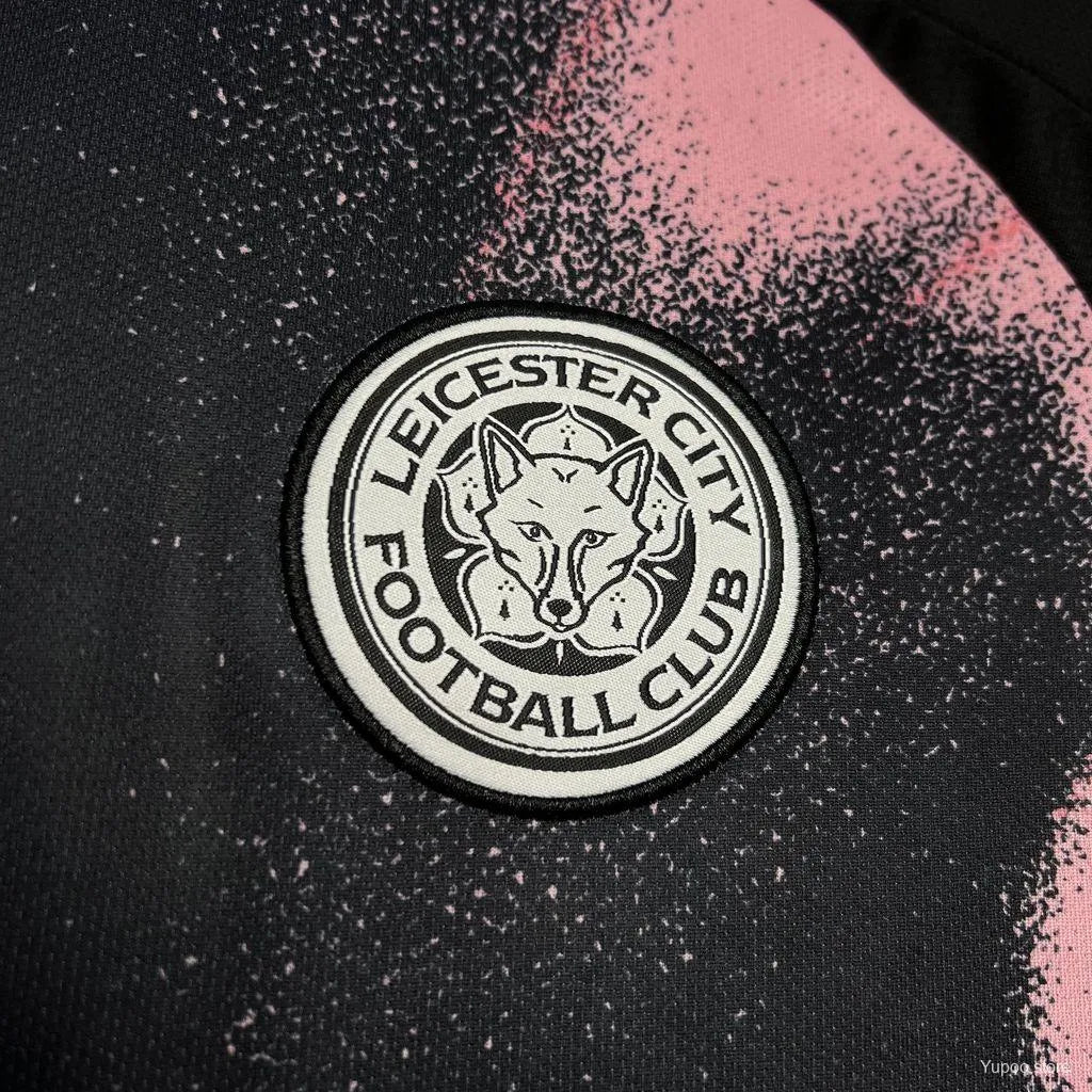 Leicester city shirt away 24/25 black design authentic construction heritage quality
