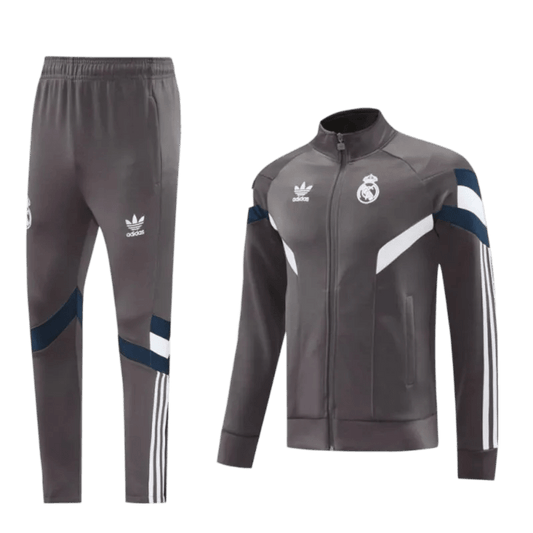 2024/2025 Real Madrid Grey Full Zipper Jacket + Long Pants | GoatGears Store - LEAKITS