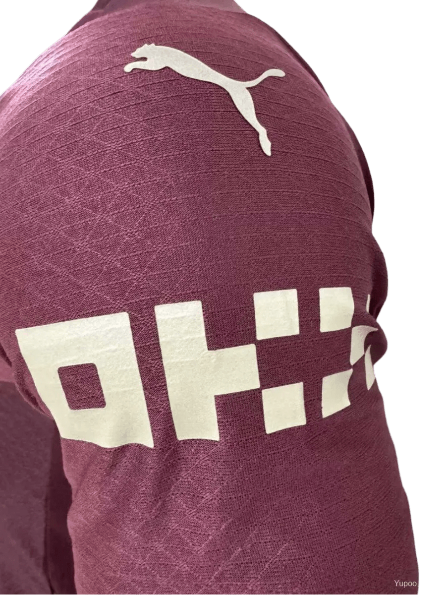 Manchester city third jersey 2024 25 player version athletic burgundy geometric construction