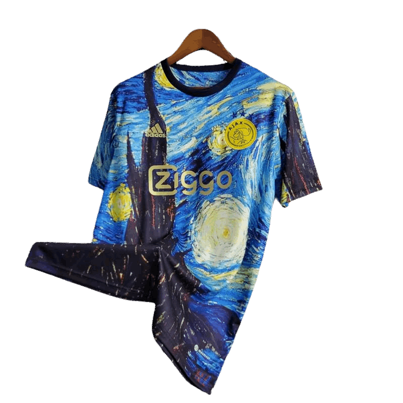 Ajax van gogh jersey starry night oil painting artistic collaboration authentic