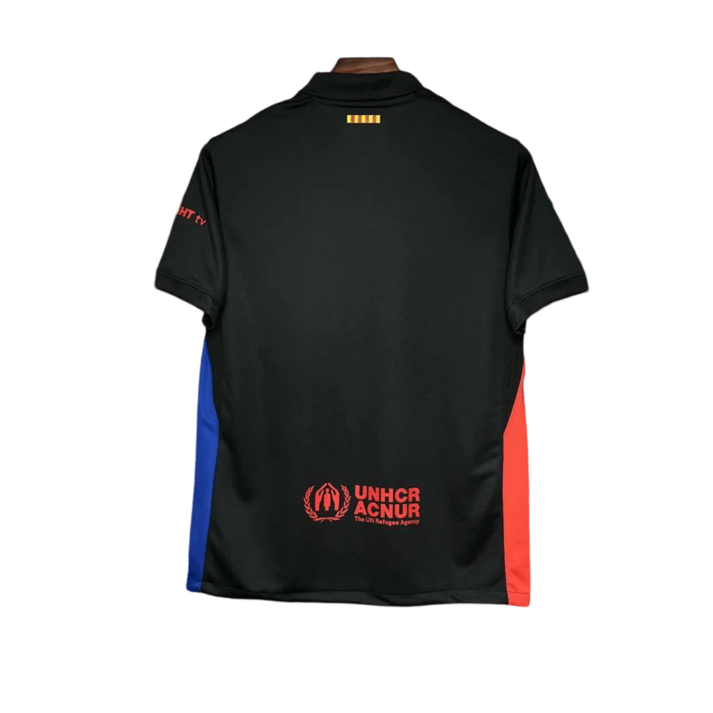 Barcelona black shirt fan version 24/25 away kit black contemporary heritage design