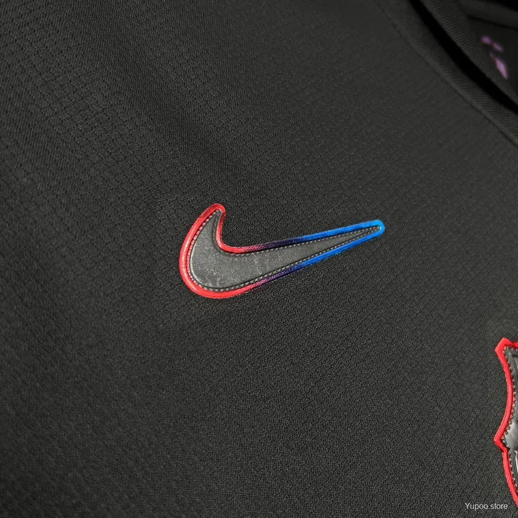 Black barcelona kit fan version 24/25 away black contemporary design heritage authentic