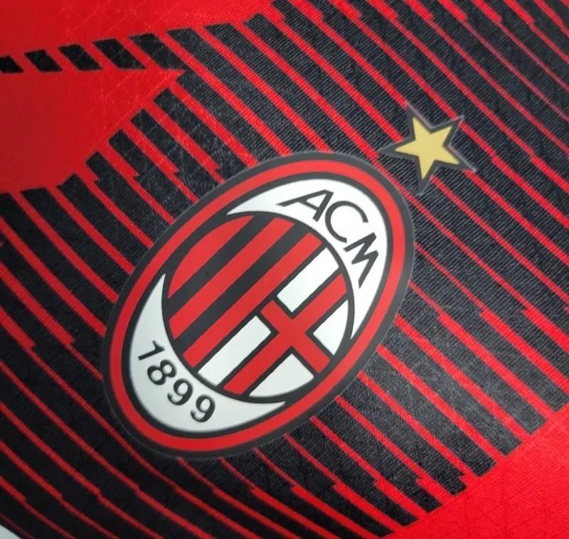AC milan shirt player version 23/24 professional athletic construction geometric design