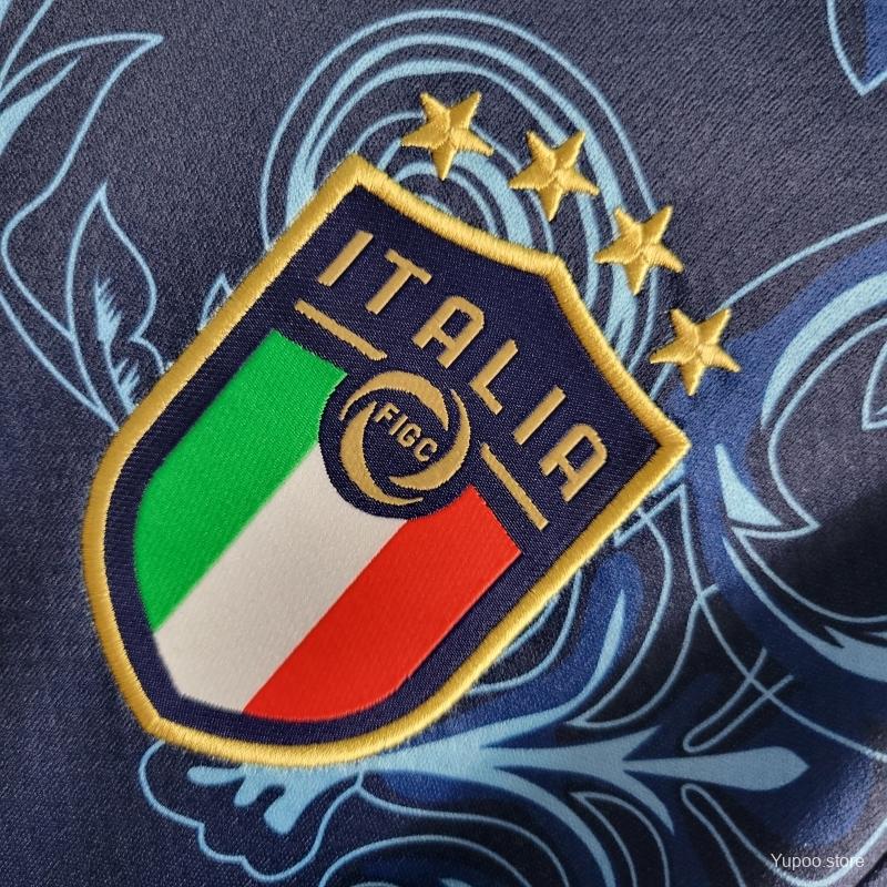 22/23 Italy x Versace Blue kit Special Edition - Fan version - LEAKITS