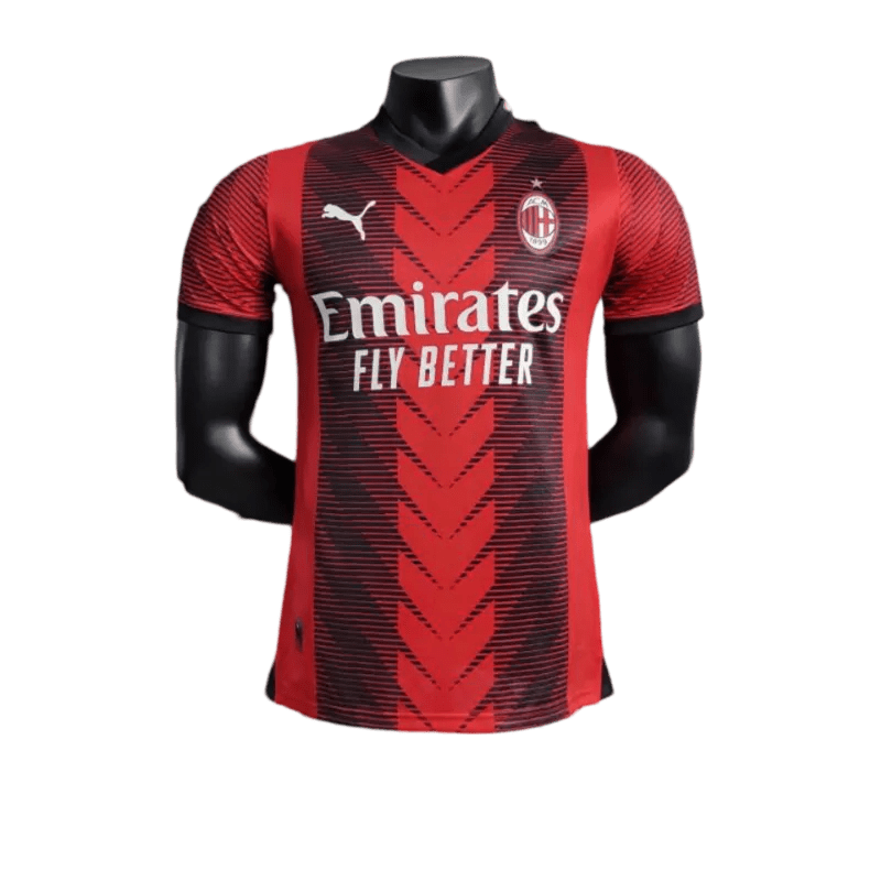 AC milan football shirt 23/24 player version athletic performance geometric patterns LEAKITS Store