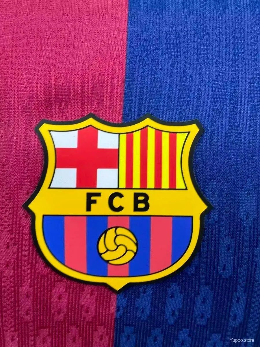 Barcelona soccer jersey long sleeve player version 24/25 home extended coverage construction