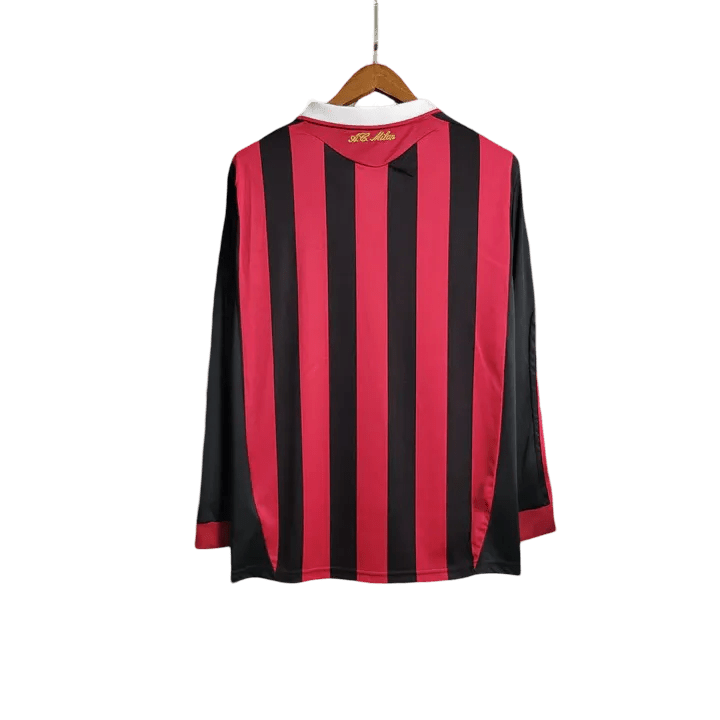 2009 10 ac milan kit long sleeve red black authentic construction heritage