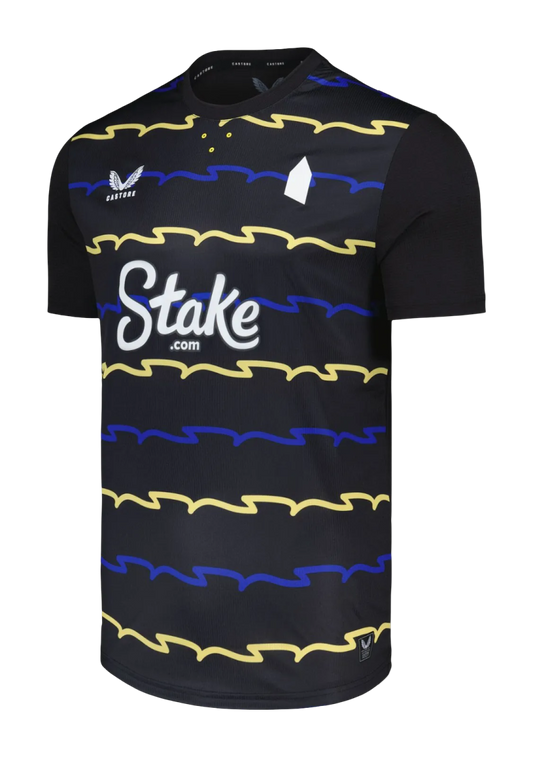 Everton third kit 25/26 fan version black yellow blue wave pattern stake distinctive design LEAKITS Store