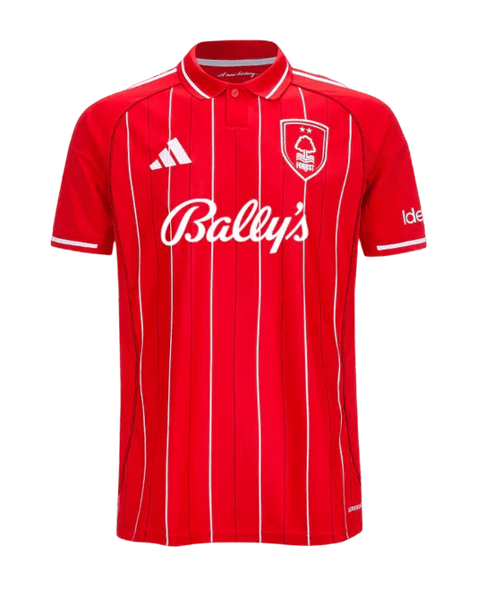 Nottingham forest kit 25/26 home fan version red white stripes ballys future season reds LEAKITS Store