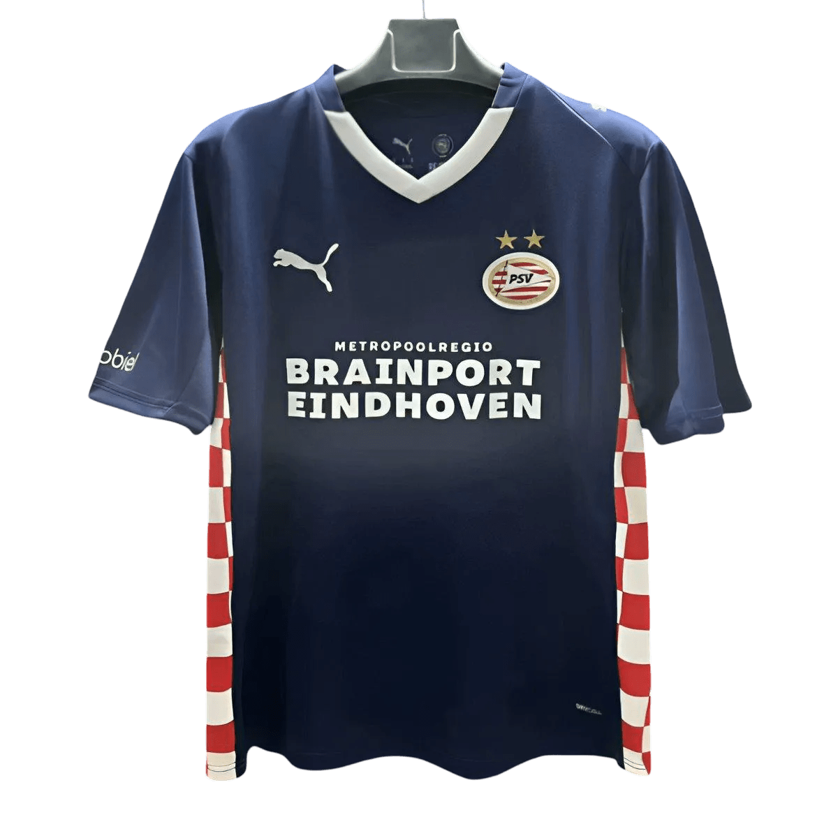 PSV jersey 25/26 away fan version navy blue red white checkers brainport eindhoven future eredivisie LEAKITS Store