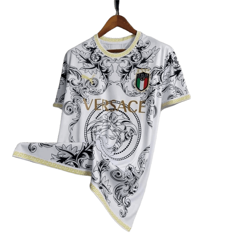 Versace italy white shirt special edition pure luxury minimalist fashion azzurri heritage
