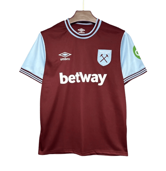 West ham shirt 24/25 home fan version claret blue sleeves betway traditional hammers LEAKITS Store