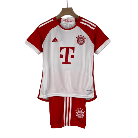 Bayern München childrens jersey home 2023 24 white red FCB traditional Allianz Arena LEAKITS Store