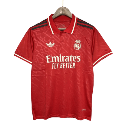 Real madrid red jersey 24/25 special edition geometric patterns los blancos LEAKITS Store