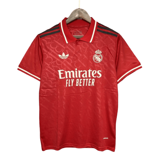 Real madrid red jersey 24/25 special edition geometric patterns los blancos LEAKITS Store