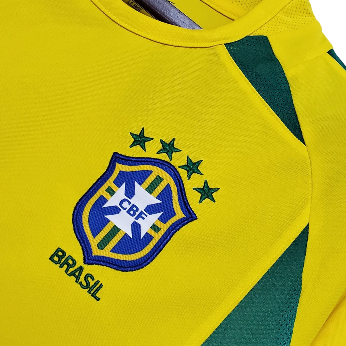 Brazil soccer jersey 2002 home yellow world cup champions authentic construction