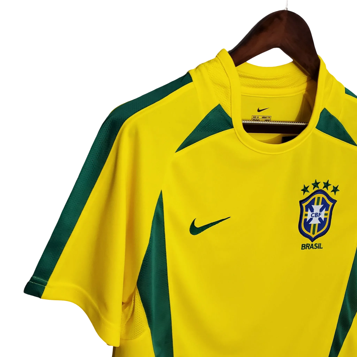 Brazil 2002 jersey home yellow world cup authentic nike design championship