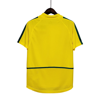 Brazil 2002 world cup jersey home yellow championship nike construction