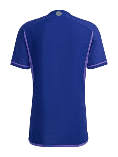 Argentina away jersey 2023 blue geometric patterns world cup champions heritage design