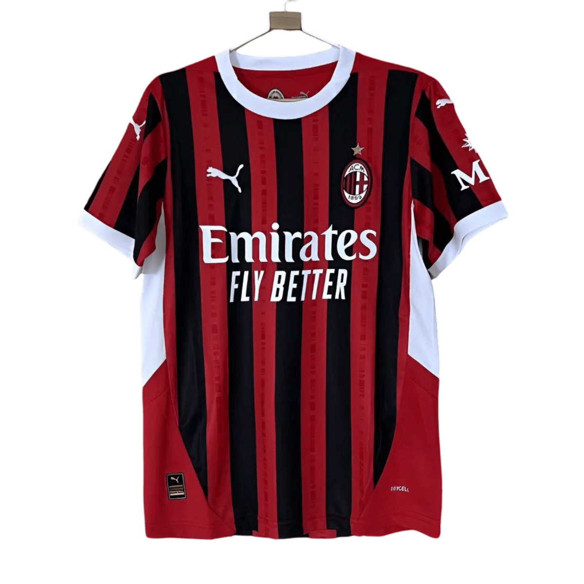 AC milan home kit 24/25 fan version traditional red black stripes rossoneri LEAKITS Store