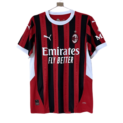 AC milan home kit 24/25 fan version traditional red black stripes rossoneri LEAKITS Store