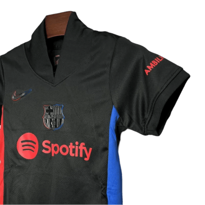 Barcelona Kids Jersey Away 2024/25 Black - LEAKITS