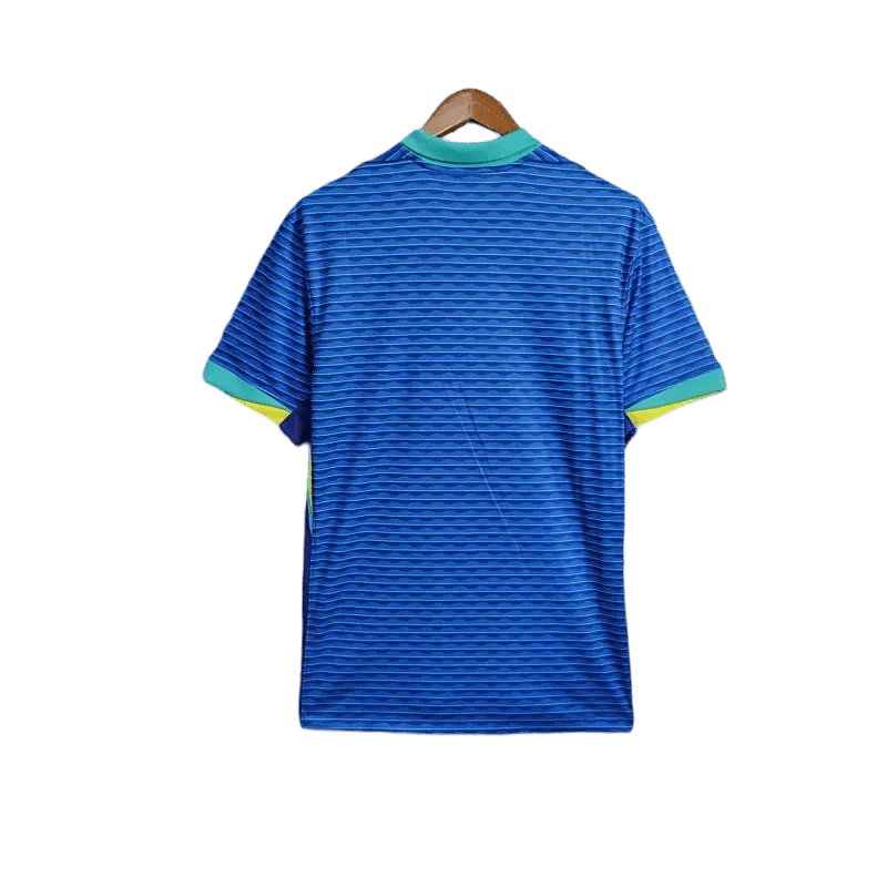 Brazil away kit 2024 blue version copa america wavy pattern selecao heritage