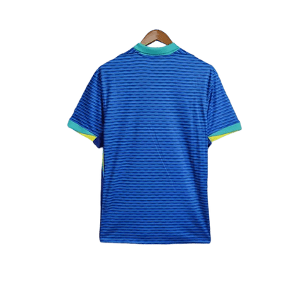 Brazil away kit 2024 blue version copa america wavy pattern selecao heritage