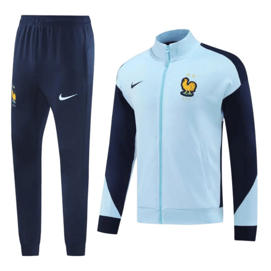 2024 France Light Blue Full Zipper Jacket + Long Pants | GoatGears Store - LEAKITS