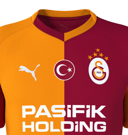 Galatasaray fc jersey fan version 25/26 home orange bordeaux traditional construction heritage