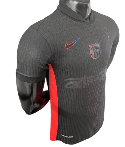 Black away travis scott barcelona jersey player version professional grade collaboration