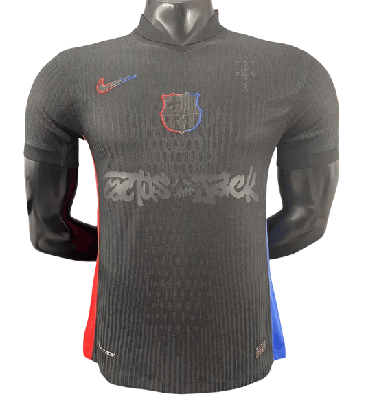 Travis scott barcelona jersey black away player version professional quality athletic fit LEAKITS Store