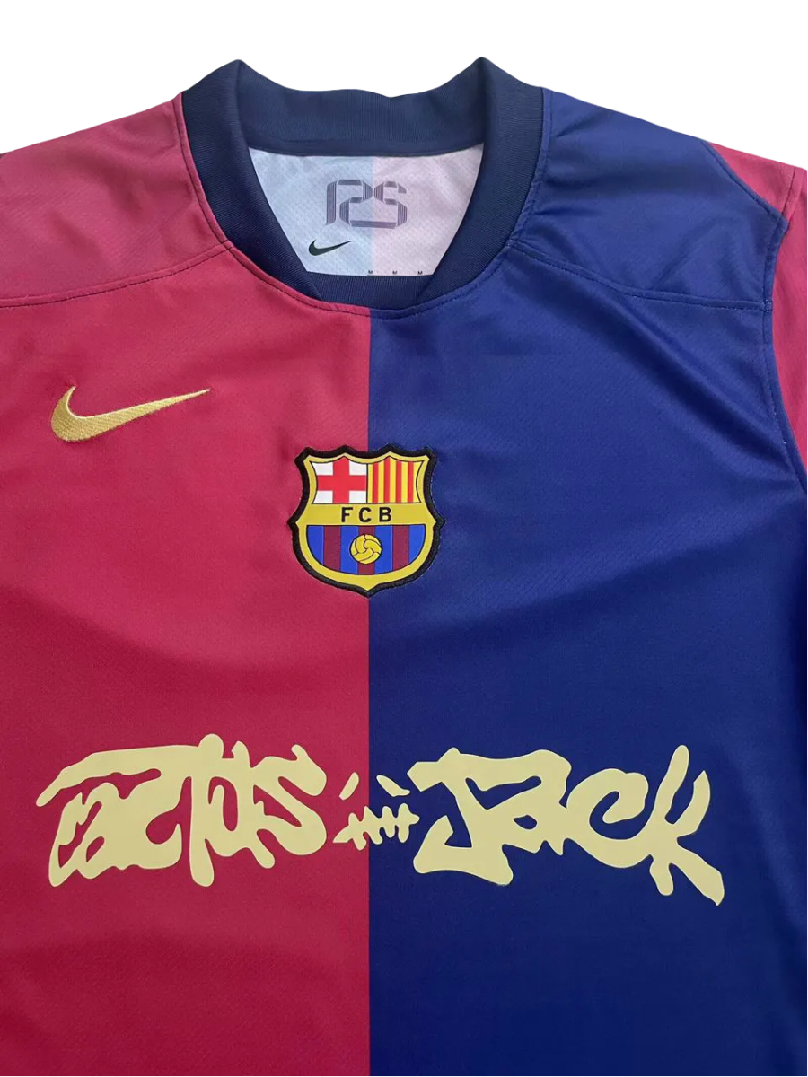 Cactus jack barcelona jersey fan version 25 travis scott blaugrana streetwear culture