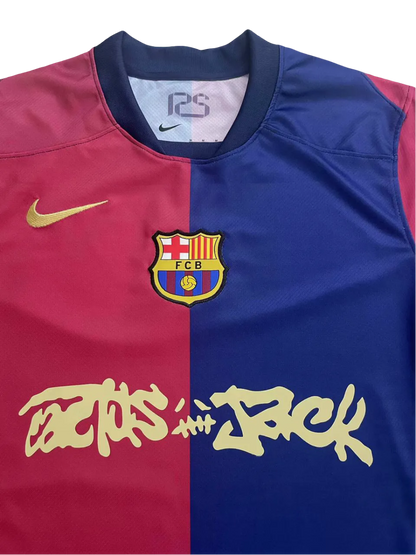 Cactus jack barcelona jersey fan version 25 travis scott blaugrana streetwear culture